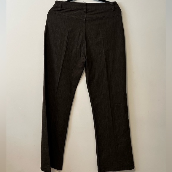 Simon Chang Stretchy Denim Bell Bottom Pants with Ribbed Detail - Picture 3 of 5